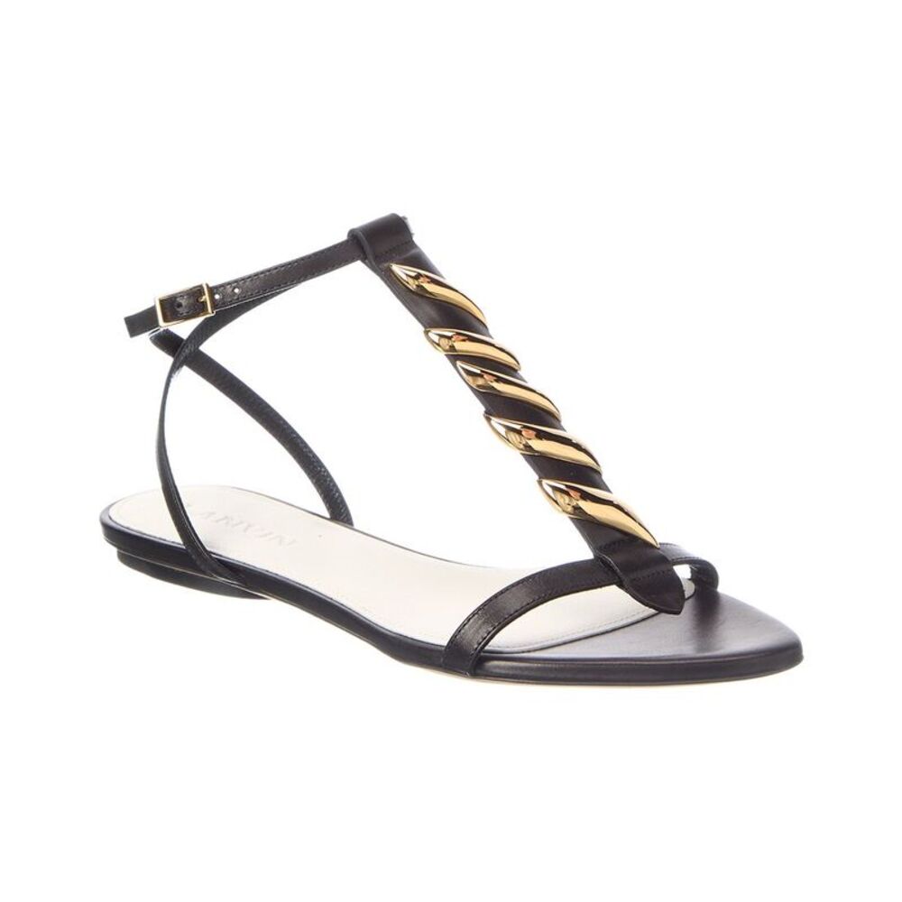 Lanvin Melodie Leather Sandal, Black